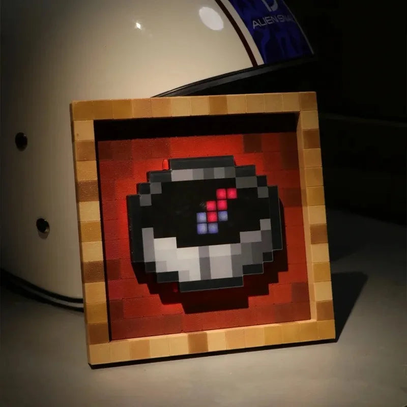 3D Printed Game Magnetic Pixel Compass Keychain