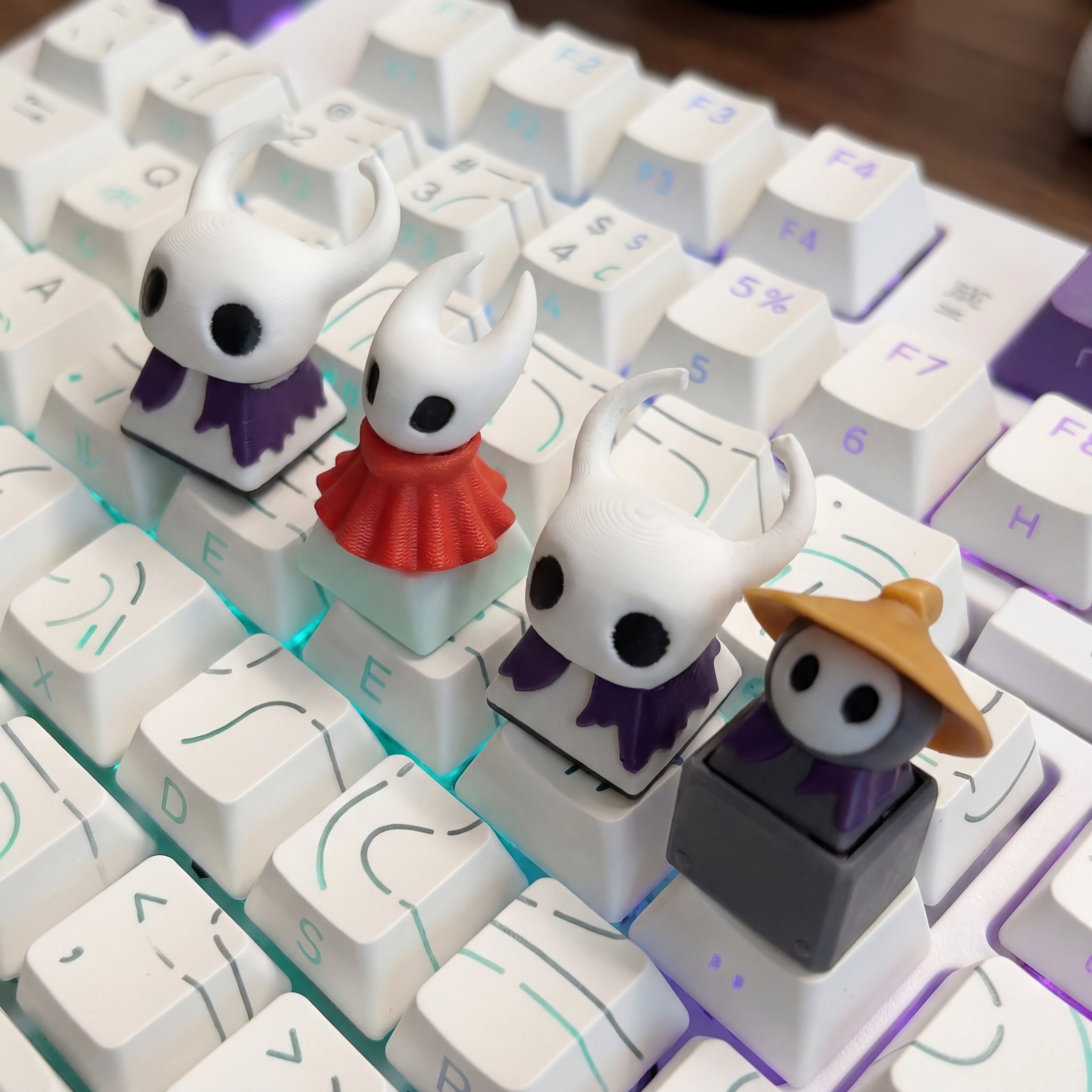 3D Printed Hollow Style 3D Printed Keycap Set (3pcs)