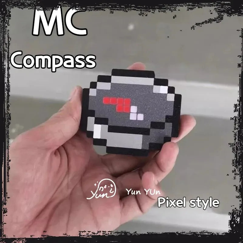 3D Printed Game Magnetic Pixel Compass Keychain